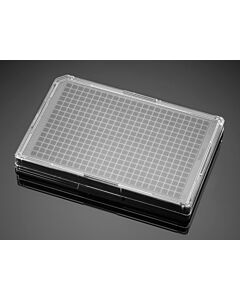 Corning Falcon 384-well Optilux Black/Clear Flat Bottom, TC-treated Microtest Microplate, with Lid, Sterile, 5/Pack, 50/Case