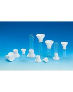Chemglass Funnel Machined From Ptfe Screws Securely Onto Any Standard Laboratory Vial Having A Gpi Thread. Design Allows For Easy, Safe And Mess Free Transfer Of Product. Supplied With A Polypropylene Box And 1 Each Of The Eight Funnel Sizes Fro