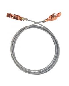Chemglass Life Sciences Wire, 5ft Lgth, Bonding And Grounding, Carbon Steel, Clear Vinyl Insulation, With 5/8" Copper Alligator Clip On Each End.
