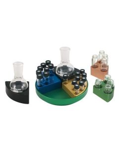 Chemglass Life Sciences 100ml Round Bottom Flask Pie-Block, Anodized Black, (Not Included With Complete System)