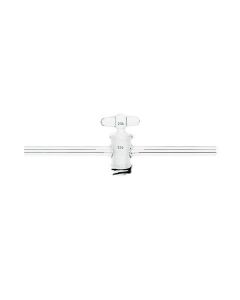 Chemglass Life Sciences Stopcock, Straight Bore, Glass Plug, Capillary Arms, 2mm Bore, 12/30 Plug Size, 7.5mm Od Sidearms, #1 Clip Size