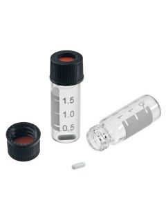 Chemglass Life Sciences 12mm X 32mm Clear Vial, 2ml, Graduated, 10-425 Threaded Top