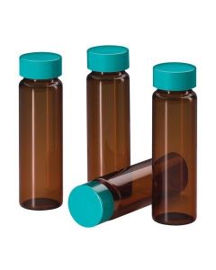 Chemglass Life Sciences 28 X 95 Vials, Amber, 40ml Capacity, 24-400 Thread With Ptfe Lined Solid Ptfe Caps, Sold In A Lab-Pac Of 144pcs