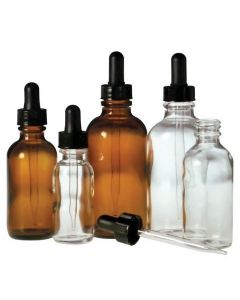 Chemglass Life Sciences Bottle, Dropper, Clear, Glass, Round, 60ml/2oz, 20-400 Thread Size