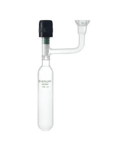 Chemglass 25ml, #15 O-Ring Jt, 0-4mm Valve, 175mm Oah. Storage Vessel W/ #15 O-Ring Jt On Sidearm & Chem-Vac Chem-Cap Valve To Control Gas Or Liquid Flow Into The Vessel. Vessels Are Constructed Of Medium Wall Tubing. Supplied W/ #116 Viton O-Ri