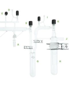 Chemglass Life Sciences Pre-Trap Only, 28/15, Airfree, Schlenk. Pre-Trap (G) Is 51mm Od X 250mm Long With Two 28/15 Socket Joints Which Connect The Manifold And Main Trap Assembly Which Have 28/15 Ball Joints.