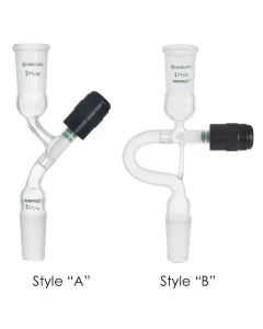 Chemglass Adapter, Connecting, Style A, 14/20 Jt Size. Adapter Has A 0-4mm Chem-Vac Chem-Cap Valve Between The Top Outer&Lower Inner Jts, Both Of Which Are The Same Size.Valve Mounted In-Line. Overall Length Of The 14/20 Size Is Approx 135mm.