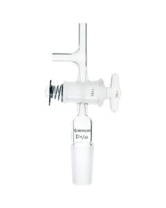 Chemglass Adapter, Flushing, Airfree,24/40 Joint, 4mm Glass Stopcock.Adapter Permits Vessels To Be Purged W/An Inert Gas During Sampling Or Transfer With A Cannula. Stopcocks Have 9mm Od Medium Wall Arms. Supplied W/Two Red Septum Stopper.
