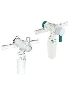 Chemglass Adapter, Vacuum/Inert Gas, 14/20 Inner Joint, 4mm Glass Stpk. Similar To Af-0509, Adapter Has A T-Bore Stopcock Permitting Vessels Having A Standard Taper Outer Joint To Be Purged And Evacuated.