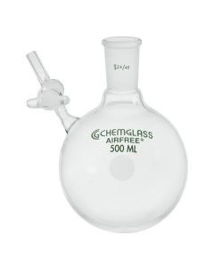 Chemglass Life Sciences 50ml Flask, Reaction, 14/20 Outer Joint, 2mm Glass Stopcock. Round Bottom Single Neck Flask Having A Standard Taper Outer Joint.