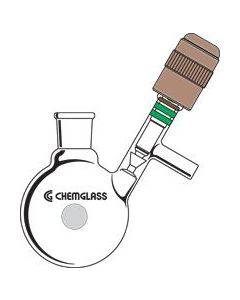 Chemglass Life Sciences Af-0529-01 Airfree Schlenk Single Neck Reaction Flask, 50 Ml