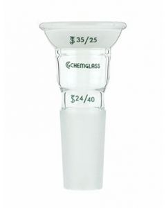 Chemglass Life Sciences Connecting Adapter, 24/40 Inner Joint, 28/15 Stopcock