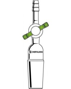 Chemglass Adapter, Flow Control, Straight, 2mm Stpk, 14/20 Inner Joint. Used To Regulate The Flow Of Gases Or Liquids Into Reaction Systems. Ptfe Stopcock Has A Bore Of 2mm. Hose Connection Has An O.D. Of 8mm At The Middle Serration.