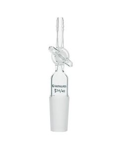 Chemglass Adapter, Flow Control, Straight, 2mm Stpk, 24/40 Inner Jt. Used To Regulate Flow Of Gases Or Liquids Into Reaction Systems. Stopcock Has Bore Of 2mm & Is Supplied Complete W/Cg-423 Retaining Clip. Hose Connection Has O.D. Of 8mm At Th
