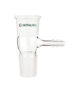 Chemglass Life Sciences Adapter, Vacuum, 24/25 Outer To 24/25 Inner. Adapter Has A Ground Glass Standard Taper Outer Joint On Top And Bottom. Hose Connection Is 10mm Od At The Largest Serration.