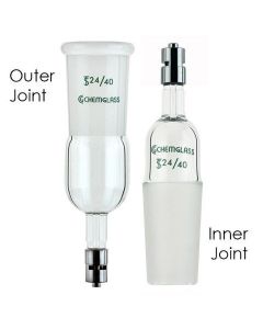 Chemglass Life Sciences Adapter, Metal Luer To 14/20 Inner Joint. Adapter Allows For 1/8" Od Ptfe Tubing To Be Connected To Glassware Via A Standard Taper Joint. Can Also Be Used With Standard Luer Lock Stainless Steel Needles.