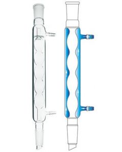 Chemglass Condenser, Allihn, 380mm, 24/40 Joint, 250mm Jacket Length. Allihn Style Reflux Condenser With A Standard Taper Outer Joint At The Top And A Lower Inner Drip Tip Joint. Hose Connections Have An O.D. Of 10mm At The Middle Serration.