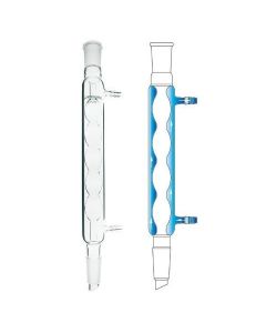 Chemglass Condenser, Allihn, 430mm, 24/40 Joint, 300mm Jacket Length. Allihn Style Reflux Condenser With A Standard Taper Outer Joint At The Top And A Lower Inner Drip Tip Joint. Hose Connections Have An O.D. Of 10mm At The Middle Serration.