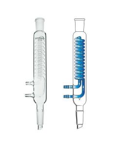 Chemglass Condenser, Reflux, 415mm, 24/40 Jacket Length, Gl-14 Screw Cap, Removable Hose Connections, 250mm Jacket Length. Reflux Condenser Similar Tocg-1213 But With Detachable Hose Connections. Supplied Complete With Two Gl-14 Open Top Screw