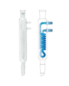 Chemglass Life Sciences Chemglass Condenser, Reflux, 24/40, 350mm Oah. Coil Stlye Reflux Condenser With A Larger Diameter Jacket And Coil, Thereby Providing Maximum Cooling Capacity, While Being Shorter In Length. Jacket Has A O.D. Of 41mm While The Coil 