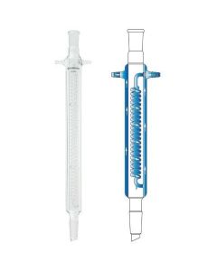 Chemglass Condenser, Graham, 380mm, 24/40 Joint, 250mm Jacket Length. Condenser Has A Top Standard Taper Outer And Lower Inner Drip Tip Joint. Hose Connections Have An O.D. Of 10mm At The Middle Serration.