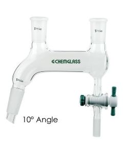 Chemglass Life Sciences Chemglass Distilling Head, 500ml, Solvent, Modified, 24/40 Inner Joint On Take-Off. Designed To Maintain Distilled Solvents In An Inert Atmosphere. Top Of Main Vapor Tube Is Open And An Additional Vapor Tube Has Been Added To Decre