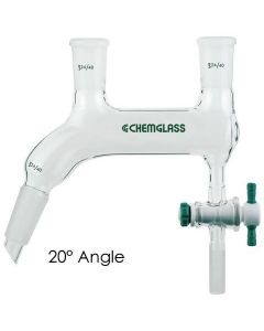 Chemglass Life Sciences Chemglass Distilling Head, 1000ml, Solvent, Modified, 24/40 Inner Joint On Take-Off. Designed To Maintain Distilled Solvents In An Inert Atmosphere. Top Of Main Vapor Tube Is Open And An Additional Vapor Tube Has Been Added To Decr