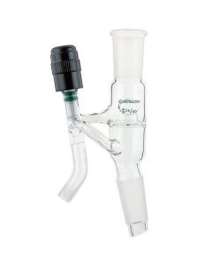 Chemglass Life Sciences Chemglass Adapter, Distilling/Splitting, 24/40, 0-4mm Valve, 1/2" Compression Fitting, Process Reactor. Distillate Flow Is Directed Using The Valve To Either The Receiving Flask Or Back To The Reactor. Plugs Are Supplied Complete W