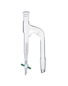 Chemglass Distilling Receiver, 5ml, Moisture Test, Barrett, 14/20 Joint Size, 2mm Ptfe Stopcock, Approx. 205mm Height X 75mm Width. The Jacket Eliminates The Possibility Of Condensation Or Recrystallization Of Distillate In The Sidearm.