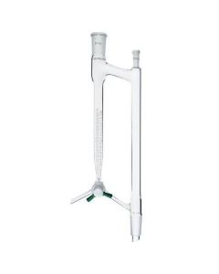 Chemglass Distilling Receiver, 10ml, Moisture Test, Barrett, 24/40 Joint Size, 2mm Ptfe Stopcock, Approx. 275mm Height X 95mm Width. Similar Tocg-1261 But With The Addition Of An Overflow Tube Between The Uptake Tube And The Graduated Receiver.