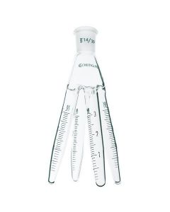Chemglass Life Sciences Adapter Only, Distribution, 14/20 Joint. Distribution Adapter Has A Serrated Connection For Attachment To Vacuum Source. For Use Withcg-1276 Distillation Receivers.