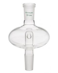 Chemglass Life Sciences Chemglass Elliptical Bump Trap, Rotary Evaporator, W/ Drain Holes, 24/40 Top Outer Jt, 24/40 Lower Inner Jt. Similar Tocg-1320-E, But With The Addition Of (2) 4mm Drain Holes At The Base Of The Inner Tube To Allow Solvent To Drain 