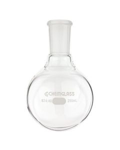 Chemglass Life Sciences Flask, Quartz, 50ml, Round Bottom, 19/38