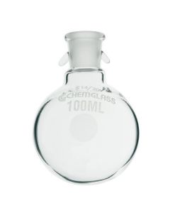 Chemglass Life Sciences 250ml Round Bottom Flask, 14/20, Hooks. Round Bottom, Heavy Wall Single Short Neck Flask With A Standard Taper Outer Joint. Flask Has Two Hooks 180 Apart For Use Withcg-110 Stainless Steel Springs.