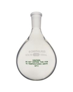 Chemglass Life Sciences 1,000ml Single Neck Heavy Wall Wide Mouth Recovery Flask, Gl80, Complete