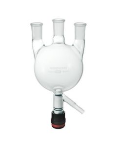 Chemglass Life Sciences Chemglass Heavy Wall Round Bottom Three Neck Flask With Standard Taper Outer Joints On Center And Side Necks. Lower Outlet Is Acg-911-A Extended Tip. The Sidearm On Thecg-911-A Valve Is 1/2" Swagelok. 45/50 - 24/40,Cg-911-A Drain V