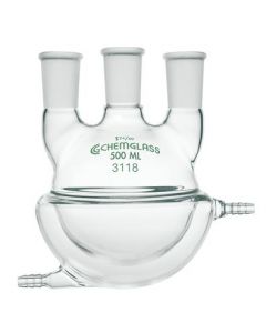 Chemglass Life Sciences Cg-1537-05 Heavy-Wall Vertical Half Jacketed Flask, 1000 Ml