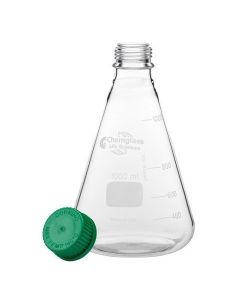 Chemglass Life Sciences Erlenmeyer Flask With Standard Taper Stopper Top. #16 Outer Stopper Neck. Plain Ungraduated. For Stoppers Only Seecg-3018.