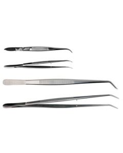 Chemglass Life Sciences Forceps, Dissecting, Curved, 8