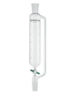 Chemglass Life Sciences Cylindrical Style Graduated Addition Funnel, 250 Ml Capacity