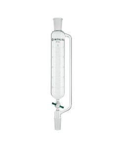 Chemglass Life Sciences 10ml Addition Funnel, Graduated, 14/20 Joint Size, 2mm Ptfe Stpk, 205mm Oah