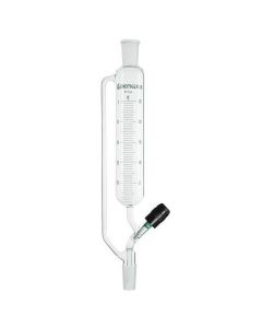 Chemglass Life Sciences 50ml Addition Funnel, Graduated, 14/20 Joint Size, 0-2mm Ptfe Valve, 240mm Oah