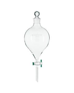 Chemglass Large Capacity Globe Shaped Separatory Funnel With A Choice Of Glass Or Ptfe Stopcock. Stem Length Is Approx. 130mm Below The Stopcock On All Sizes. For Replacement Stoppers Seecg-3018 For #38,Cg-3000 For 45/50. #38 Outer Stopper Nec