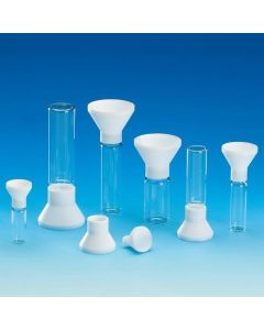 Chemglass Funnel Machined From Ptfe Screws Securely Onto Any Standard Laboratory Vial Having A Gpi Thread. Design Allows For Easy, Safe And Mess Free Transfer Of Product. 1.0" Od. Please Note: Vials Are Not Included With Funnels.