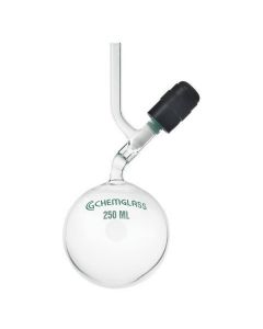 Chemglass Life Sciences 100ml Gas Balloon With Threaded Valve