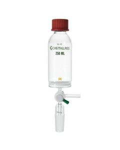 Chemglass Life Sciences 25ml Peptide Synthesis Vessel, Solid Phase, T-Bore Ptfe Stpk, Vacuum, Coarse Frit, Gl 25 Thread