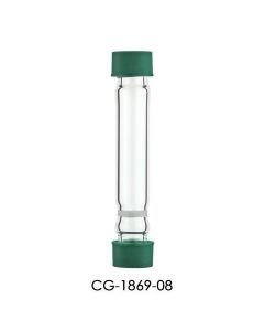 Chemglass Life Sciences Bill-Board Individual Components:Cg-1869-08: Glass Reaction Vessels:Vessels Are 75mm Long With 13-425 Threads On Either End. A Fritted Support Is Sealed Into The Vessel. Supplied With 2 Caps.