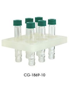 Chemglass Life Sciences Polypropylene Plate W/O-Rings Installed To Hold The Glass Vessels Firmly In Place. Plates Have Four Holes That Correspond To The Pins In Either The Drain Trays Or Collection Racks