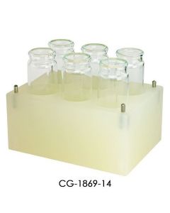 Chemglass Life Sciences Collection Vial Racks:Have Six Wells To Hold 25 X 52mm Collection Vials. Racks Have Four S.S. Pins That Correspond To The Holes In The Top Plate Assemblies.(Please Note: Racks Purchased Separately Are Not Supplied W/Vials.)