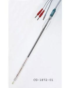 Chemglass Life Sciences 12mm Shaft Diameter, 300mm Usable Shaft Length, 20mm Minimum Immersion Length, Glass Shaft Material, Fixed Cable Electrode Head, 0 To 100°C Temperature Range